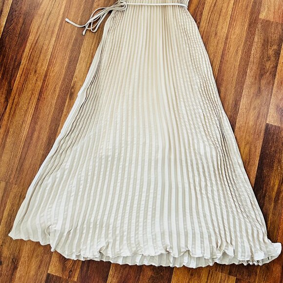 NWT!! Banana Republic Halter Pleated Maxi Dress- XS Oyster Pearl Color - Picture 6 of 11